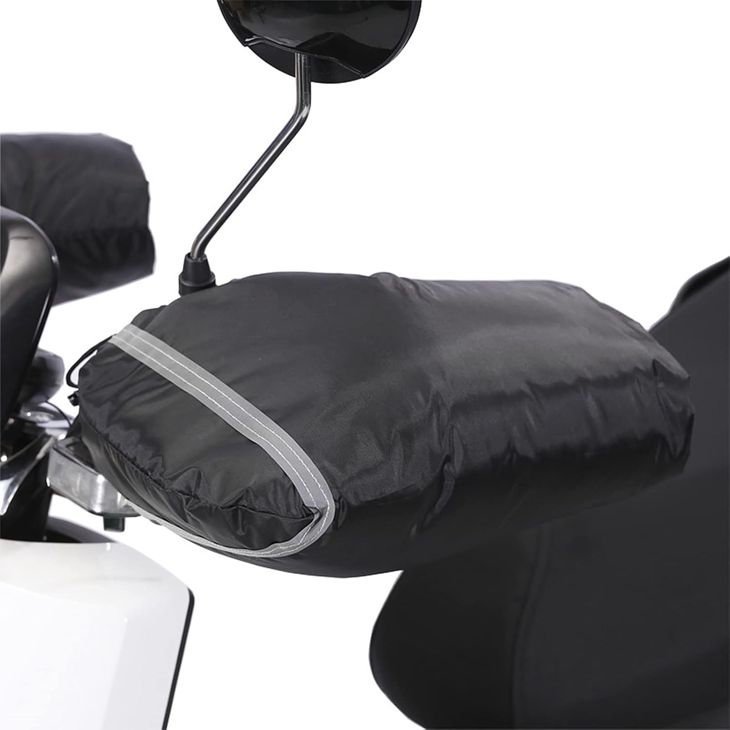 Black Windproof Thickened Cycling Gloves - 1 Pair Bike Handlebar Mitts Winter Warm Accessories - Image 2