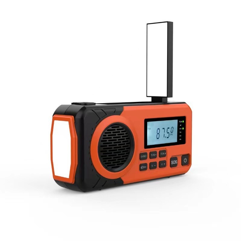 Emergency Radio Solar Hand Crank Portable Rechargeable Battery Powered Orange - Image 3
