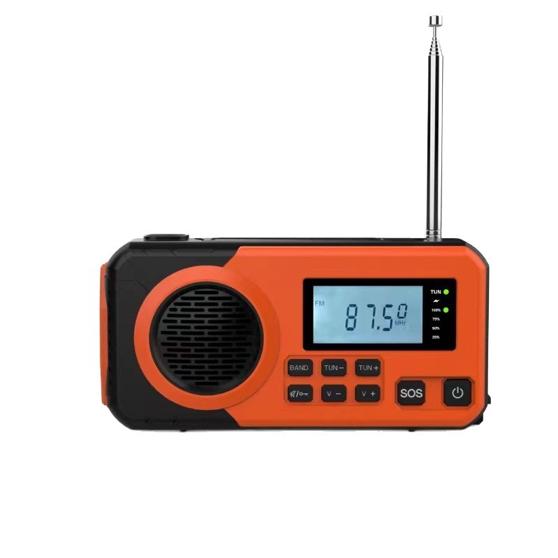 Emergency Radio Solar Hand Crank Portable Rechargeable Battery Powered Orange - Image 5