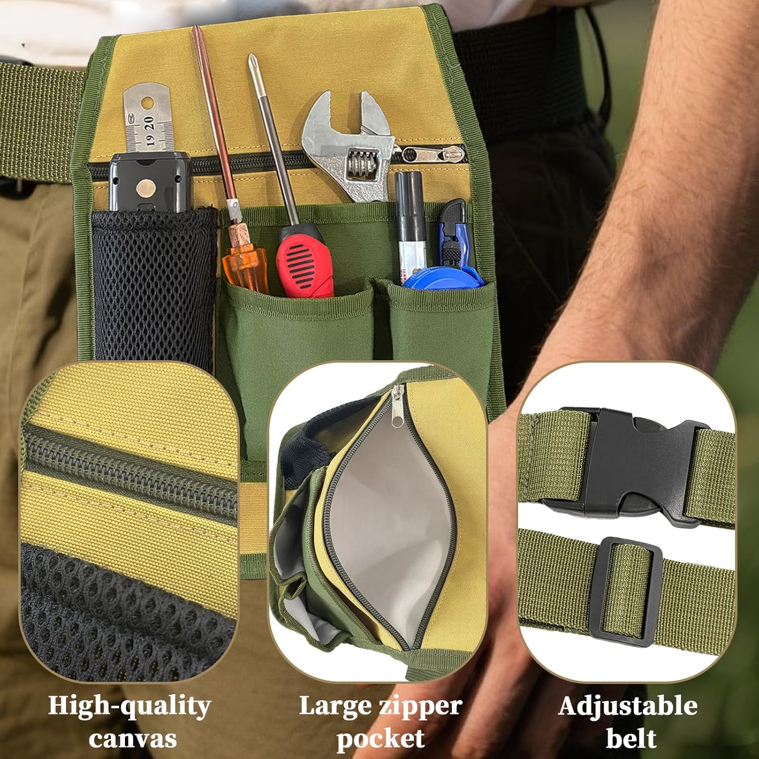 Garden Tool Belt - 1 Piece - Green - Multiple Pockets - Ideal for Outdoor Use - Image 7