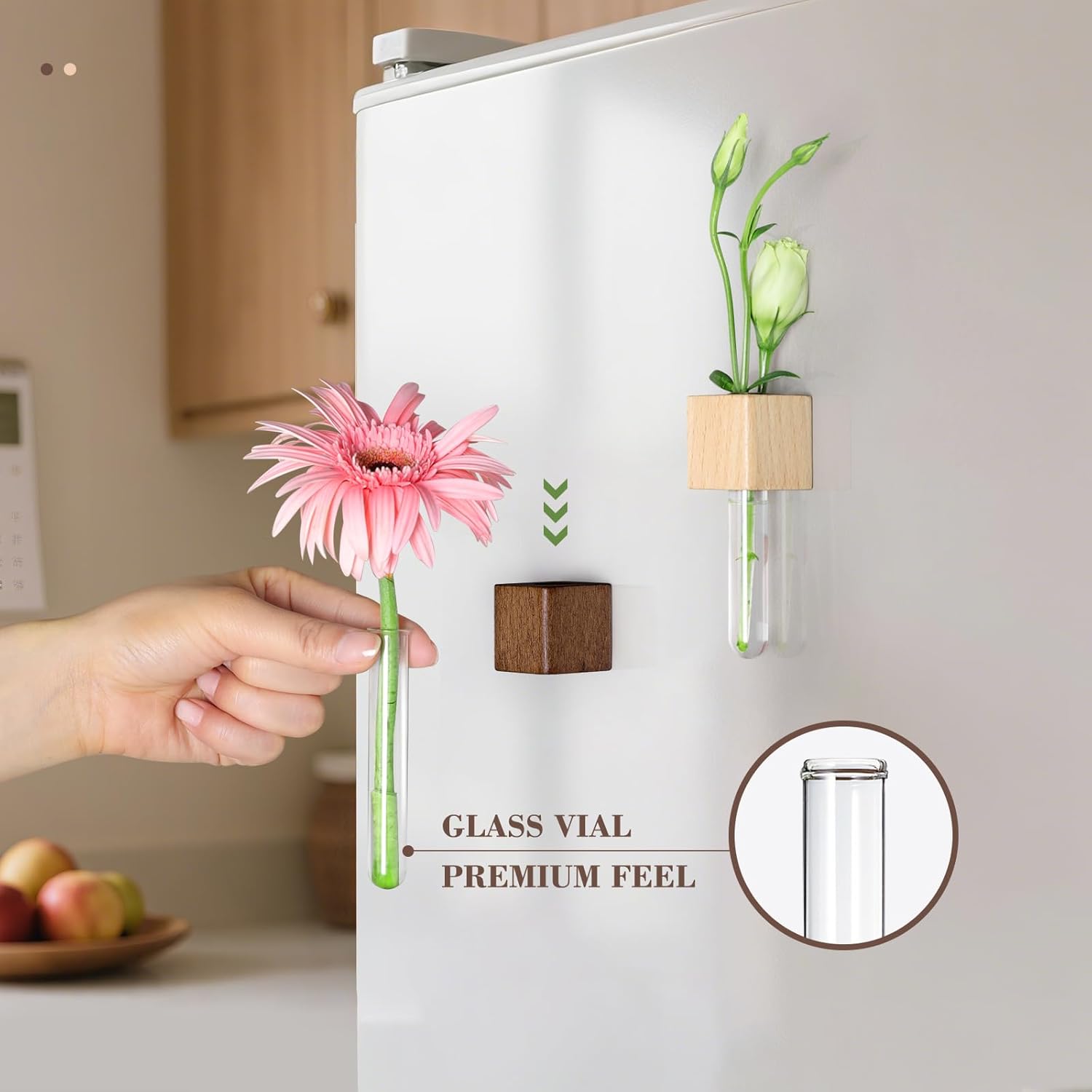 2 Pack Magnetic Wall Vases Mini Hydroponic Test Tubes for Home Decor - Image 5