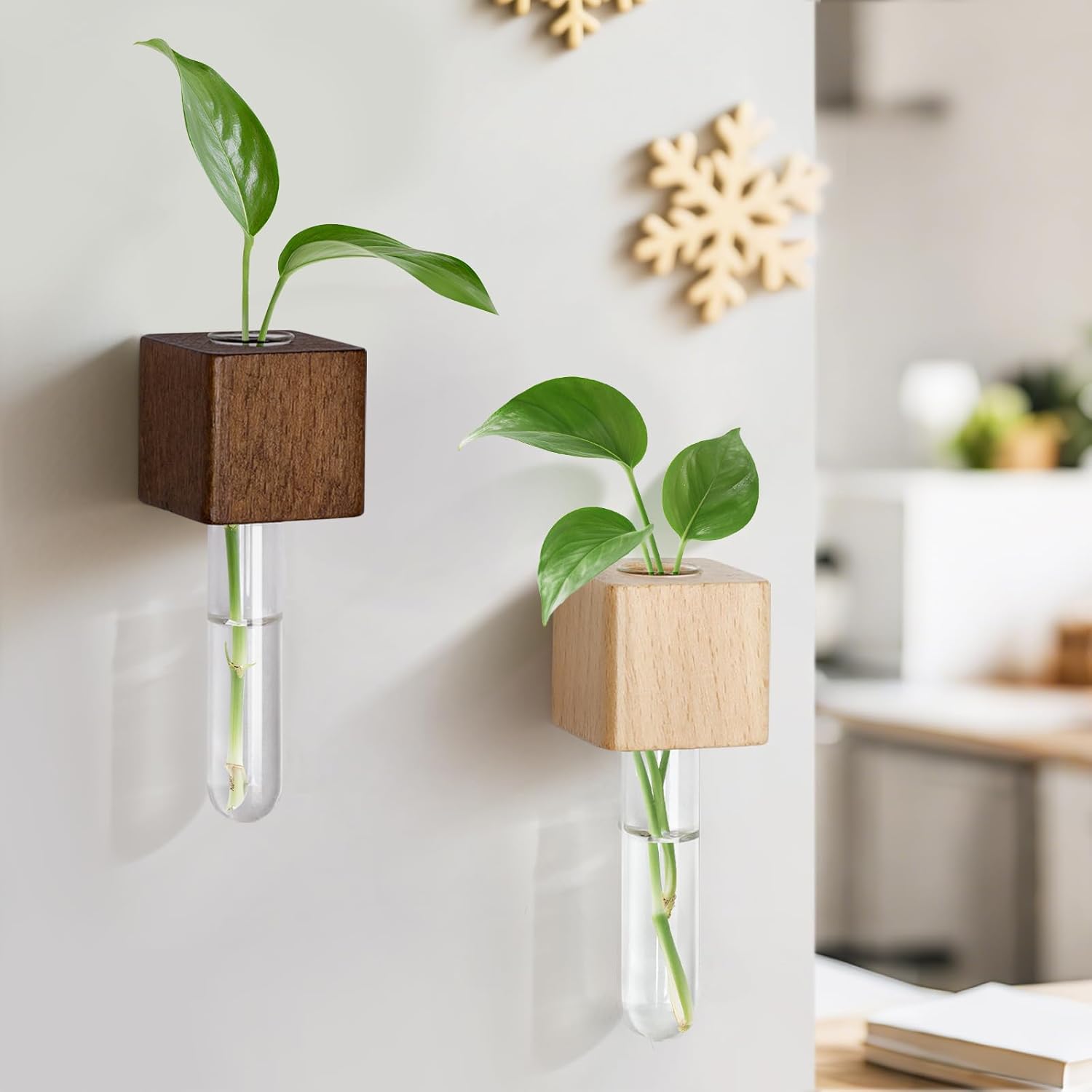 2 Pack Magnetic Wall Vases Mini Hydroponic Test Tubes for Home Decor - Image 6