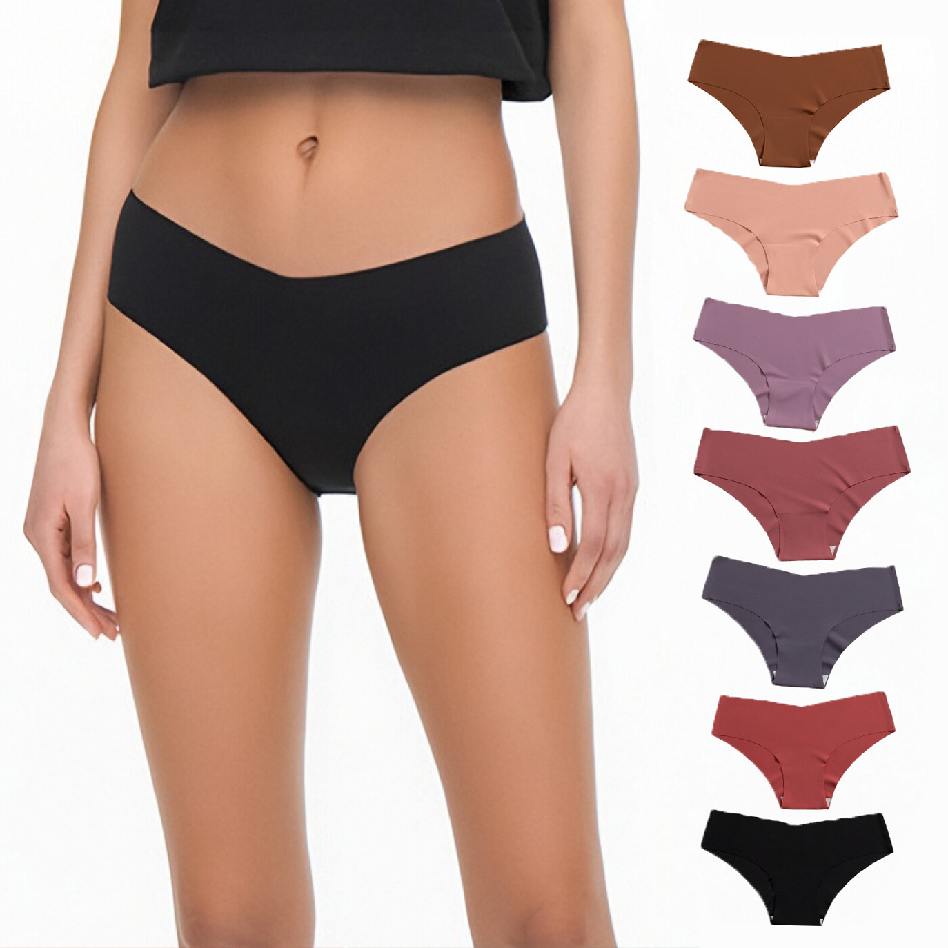 7-Pack Women's Plain Color Briefs Lingerie Underwear Size L - Image 1
