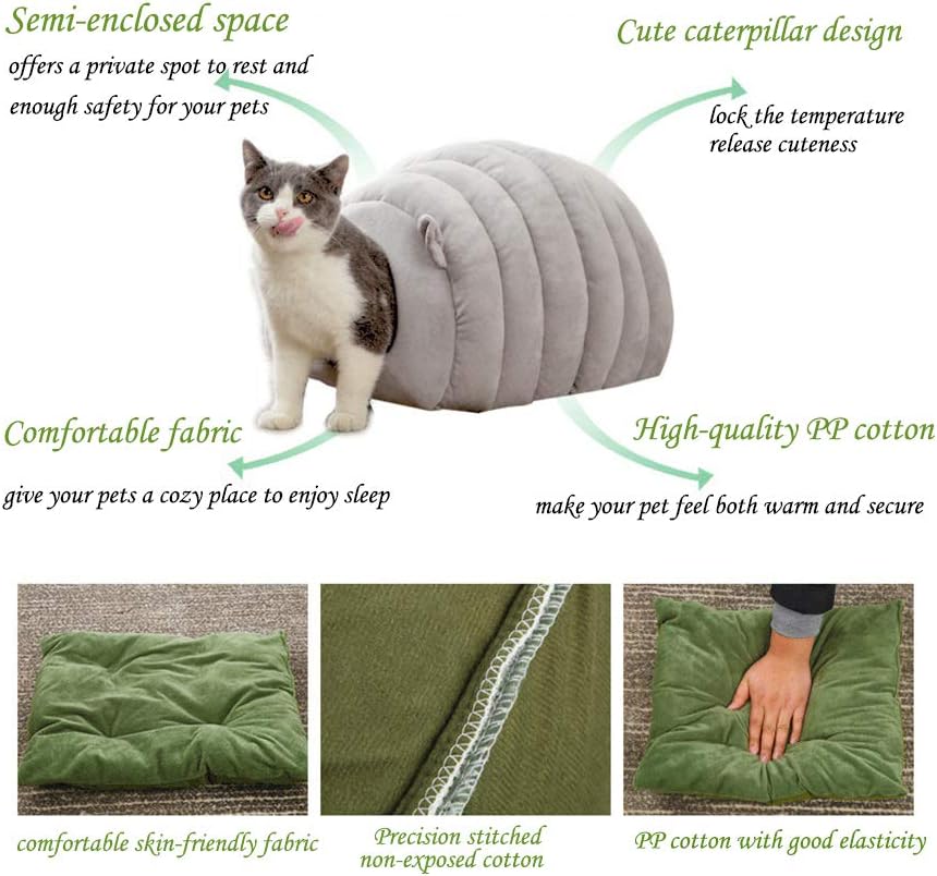 Green Cat Bed Cave - Cozy Pet House for Cats - Soft Kitten Sleeping窝 - Image 5