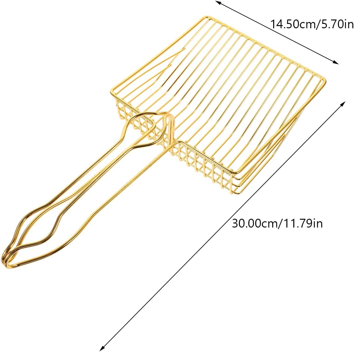 Gold Plated Metal Wire Cat Litter Scoop Square Design Ergonomic Handle - Image 2