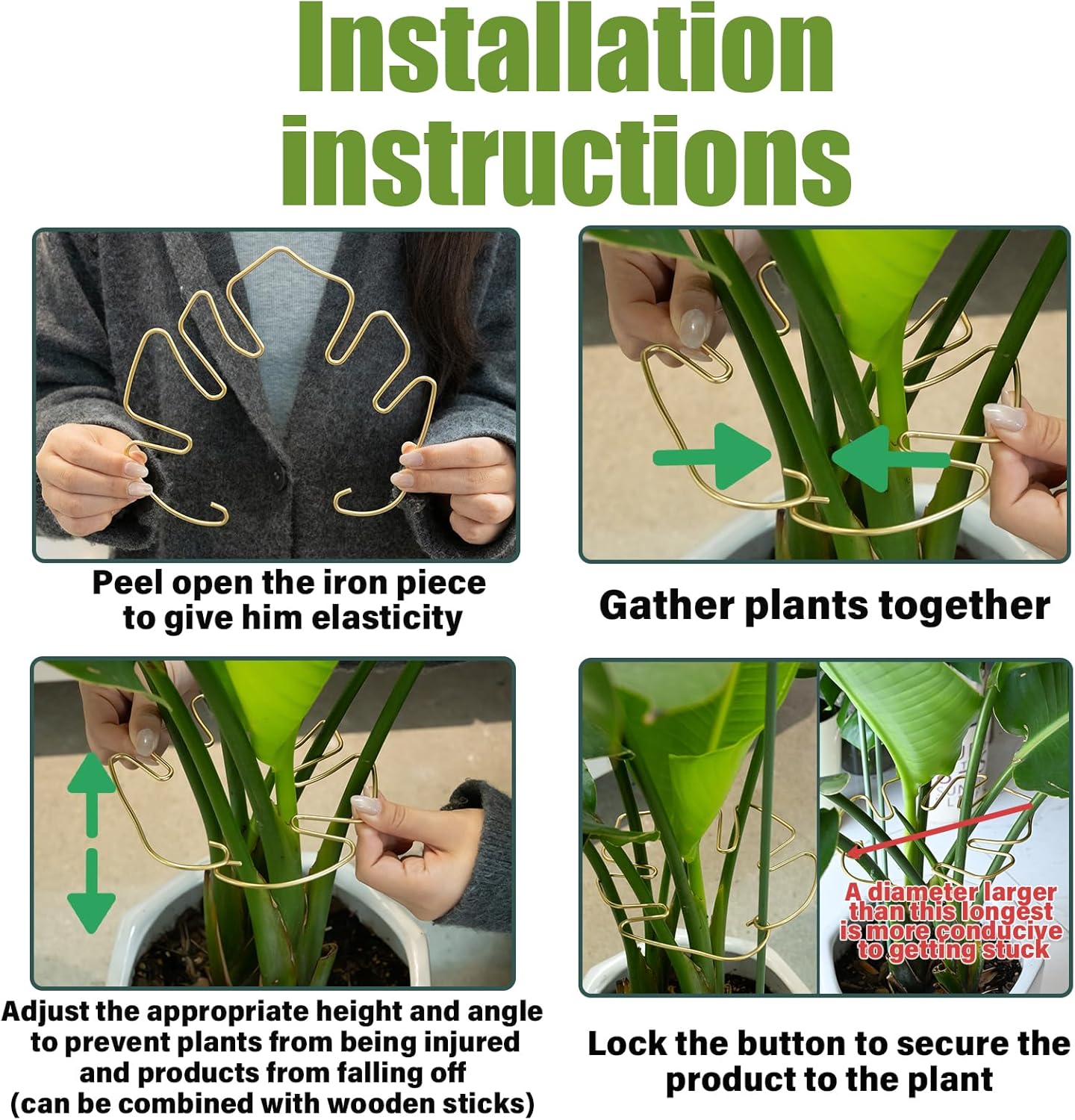 Gold Indoor Plant Stand for Climbing Plants - Plant Support Holder - Image 2