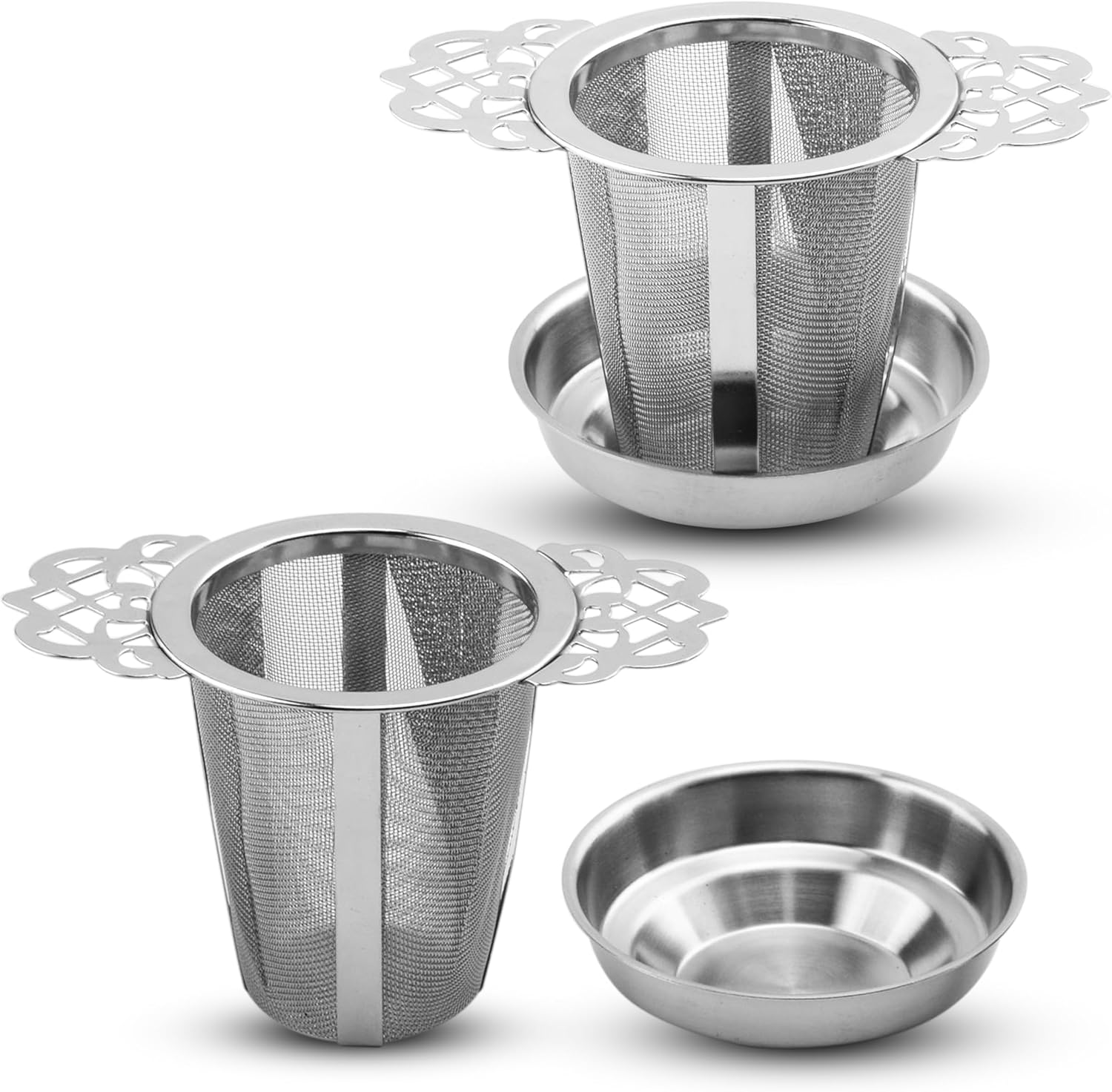 2 Pack Stainless Steel Tea Strainers for Loose Leaf Tea - Reusable Tea Filters - Image 1