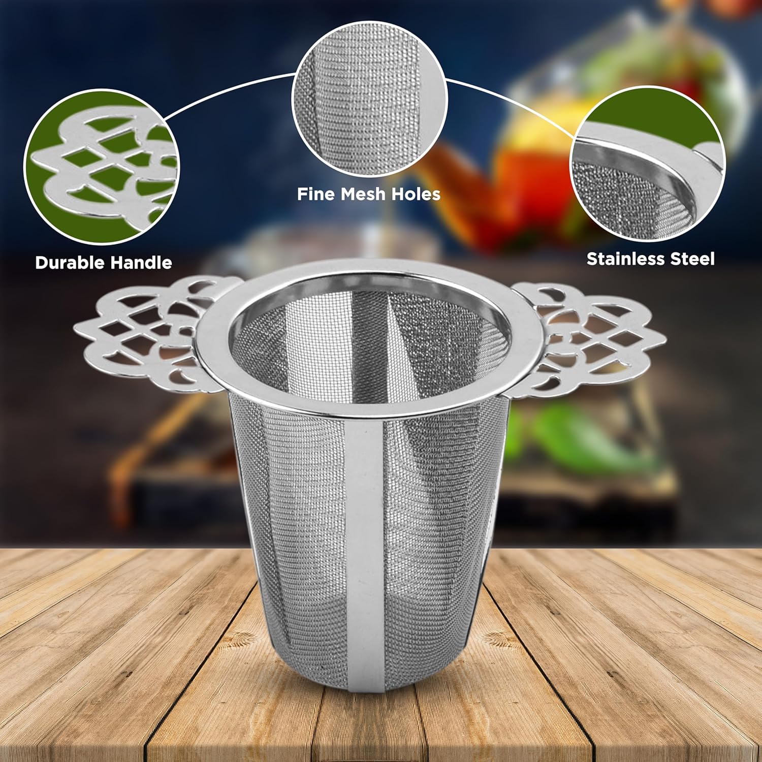 2 Pack Stainless Steel Tea Strainers for Loose Leaf Tea - Reusable Tea Filters - Image 3