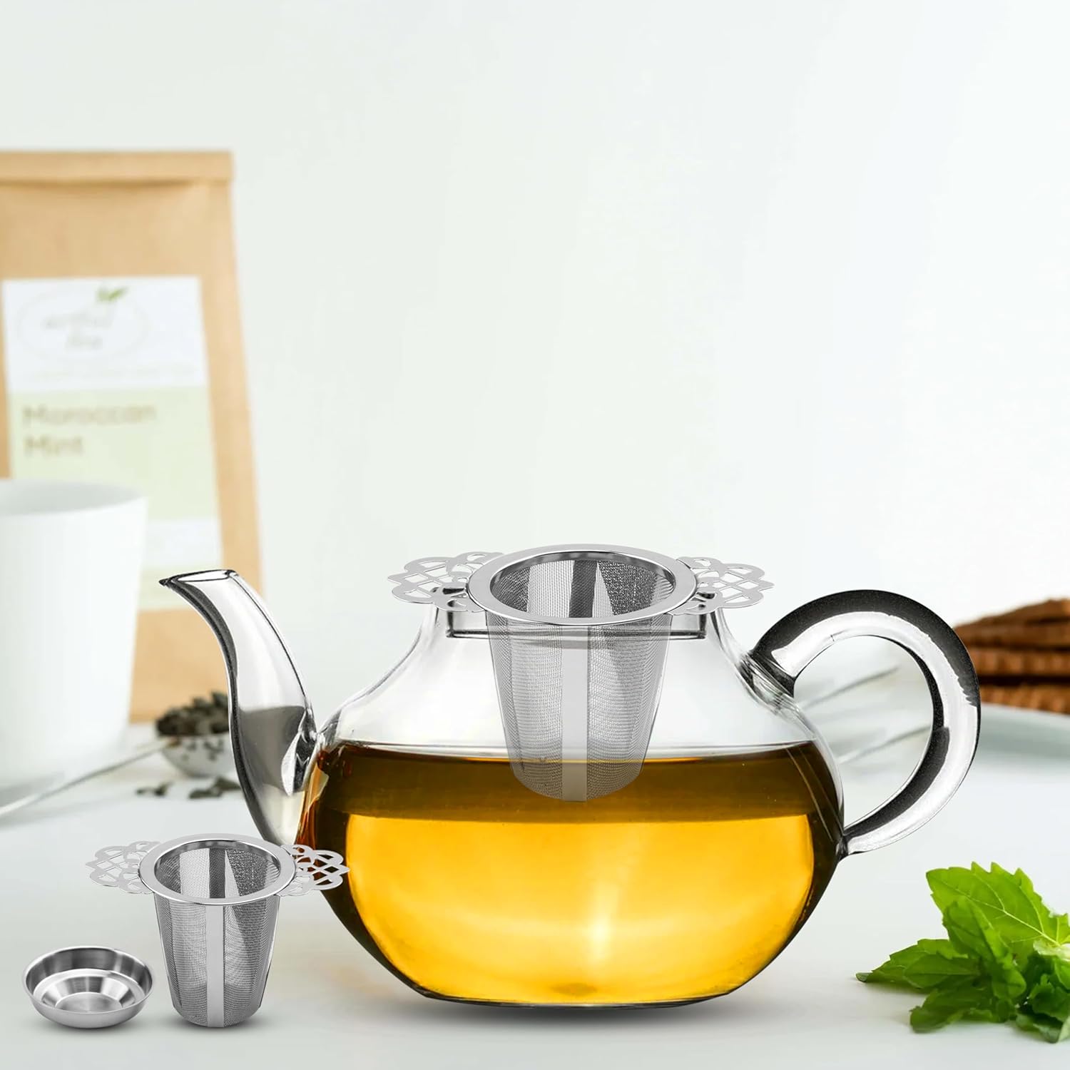 2 Pack Stainless Steel Tea Strainers for Loose Leaf Tea - Reusable Tea Filters - Image 5