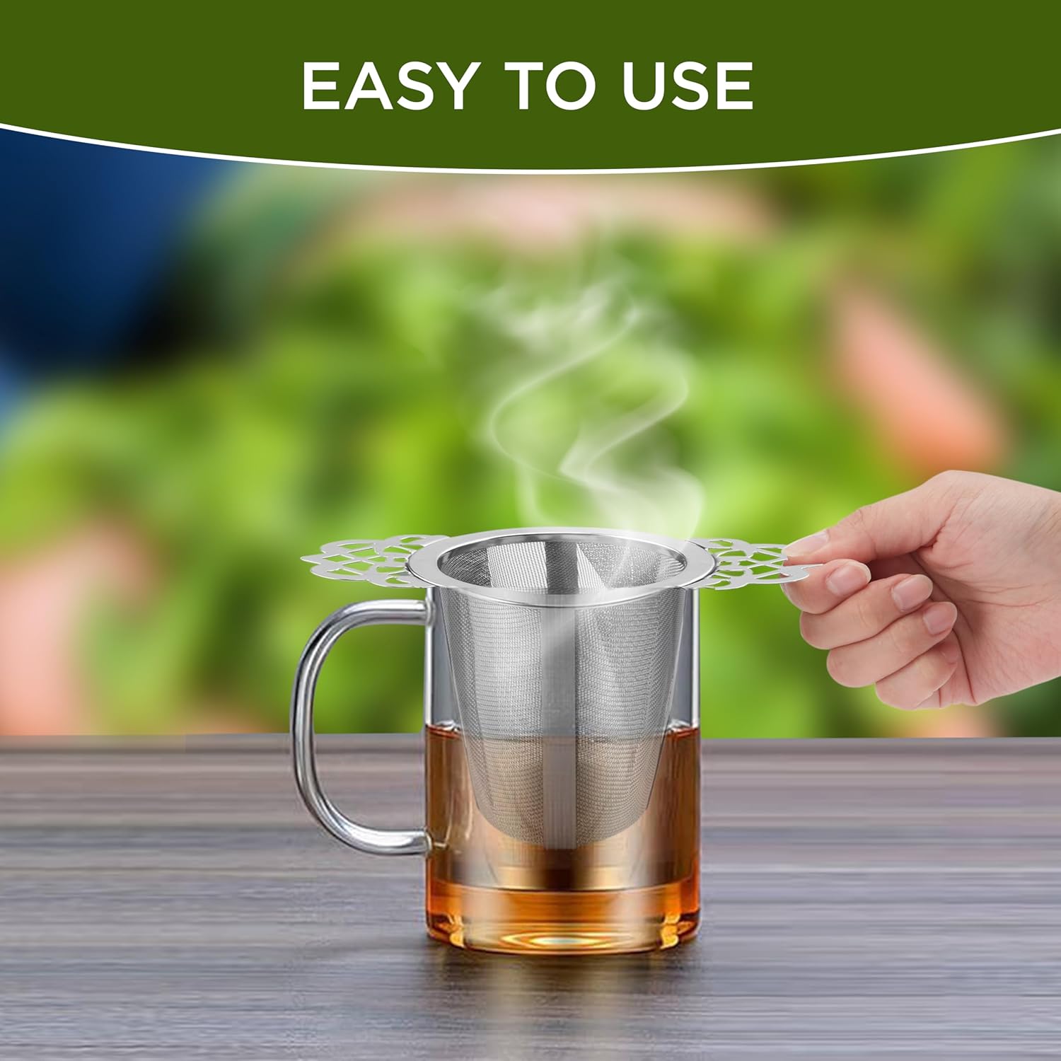 2 Pack Stainless Steel Tea Strainers for Loose Leaf Tea - Reusable Tea Filters - Image 8