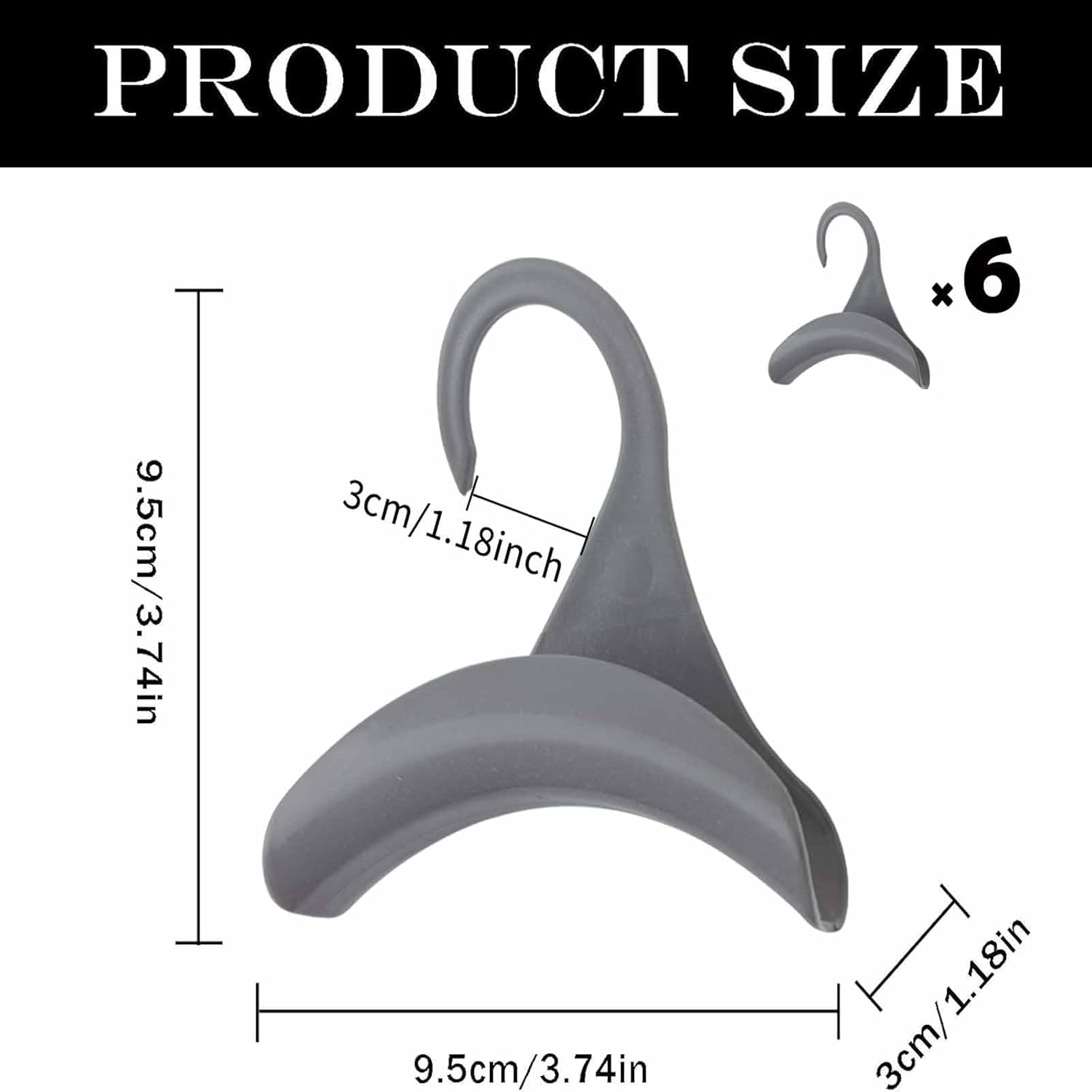12 Pack Multi-functional Grey Clothes Hangers Space Saving Wardrobe Organisers - Image 2