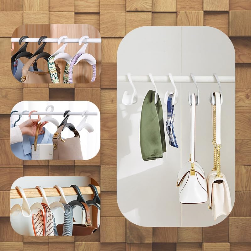 12 Pack Multifunctional White Clothes Hangers for Storage and Organizing - Image 4