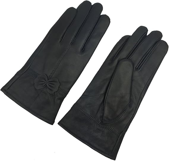 Winter Warm Fleece Lined Leather Gloves - Black - Size L - 1 Pair - Stylish Cold Weather Accessory - Image 2