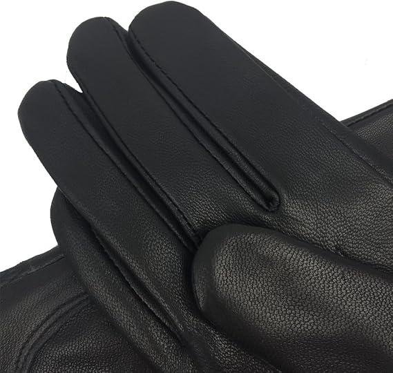 Winter Warm Fleece Lined Leather Gloves - Black - Size L - 1 Pair - Stylish Cold Weather Accessory - Image 4