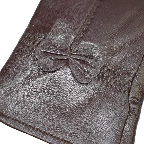 Women's Stylish Winter Gloves Warm Wool & Cotton Soft Knitted Fashion Gloves in Brown - Image 2