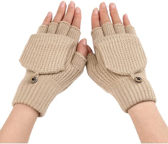 Women's Fingerless Gloves - 1 Pair - Warm Aprikot - Image 1