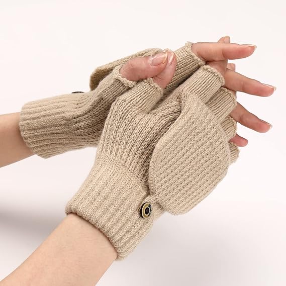 Women's Fingerless Gloves - 1 Pair - Warm Aprikot - Image 2