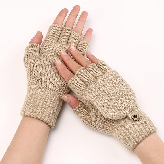 Women's Fingerless Gloves - 1 Pair - Warm Aprikot - Image 3