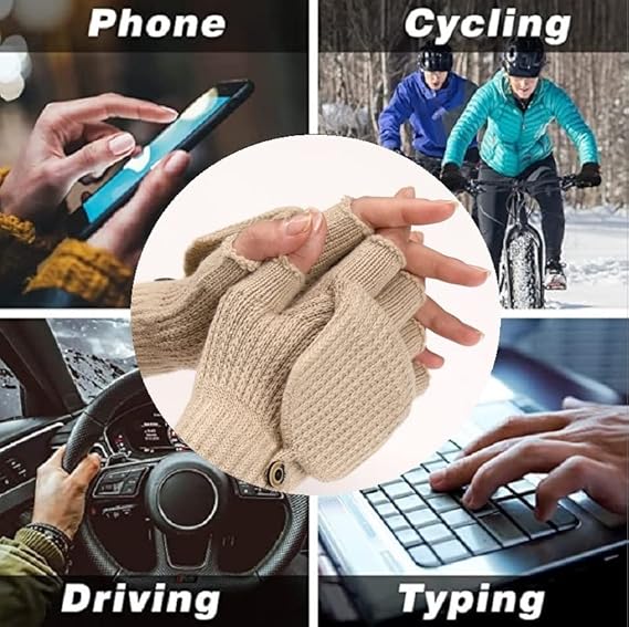 Women's Fingerless Gloves - 1 Pair - Warm Aprikot - Image 5