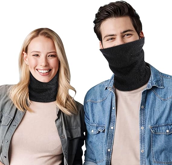 Black Fleece Scarf for Winter Sports - Warm and Cozy Cold Weather Accessory - Image 2