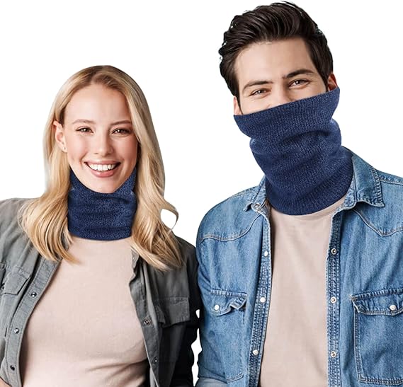 Blue Fleece Scarf for Winter Sports - Warm and Cozy Winter Accessory - Image 2