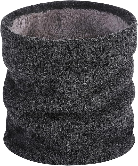 Winter Sports Fleece Scarf - Unisex Dark Grey Warm Neck Warmer for Cold Weather - Image 1