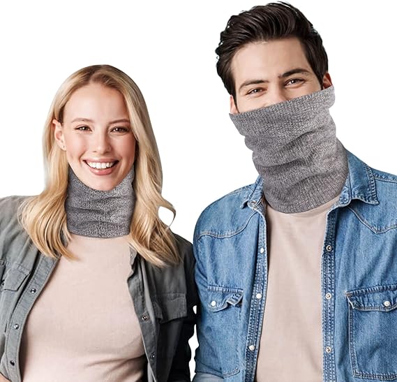Light Grey Fleece Scarf for Winter Sports Warmth and Comfort - Image 2