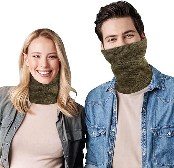 Military Green Fleece Scarf for Winter Sports - Warm Soft Neck Warmer for Cold Weather Activities - Image 2