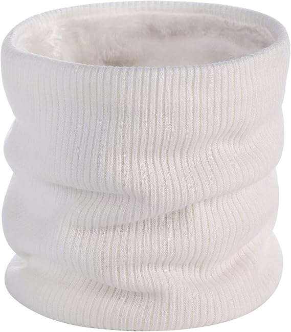 Fleece Scarf Winter Sports Warmth Unisex White One Piece - Image 1