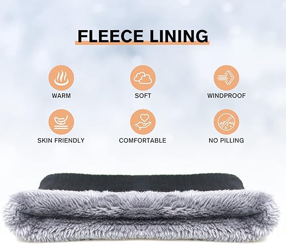 Winter Sports Fleece Scarf for Adults Khaki Warm Soft Winter Accessory - Image 3