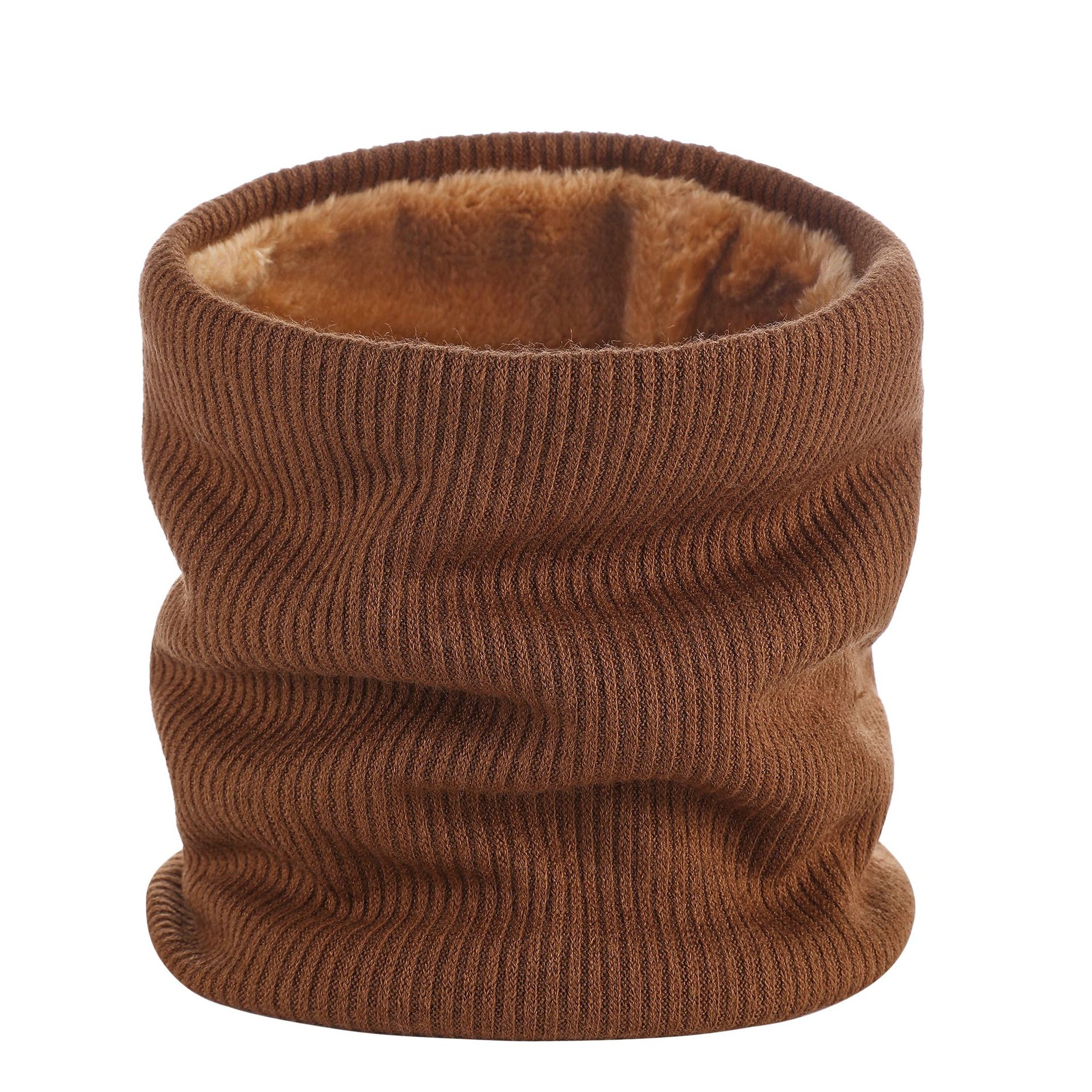 1 Piece Winter Sports Fleece Scarf Coffee Brown Warm Soft Comfortable Cold Weather Accessory - Image 1