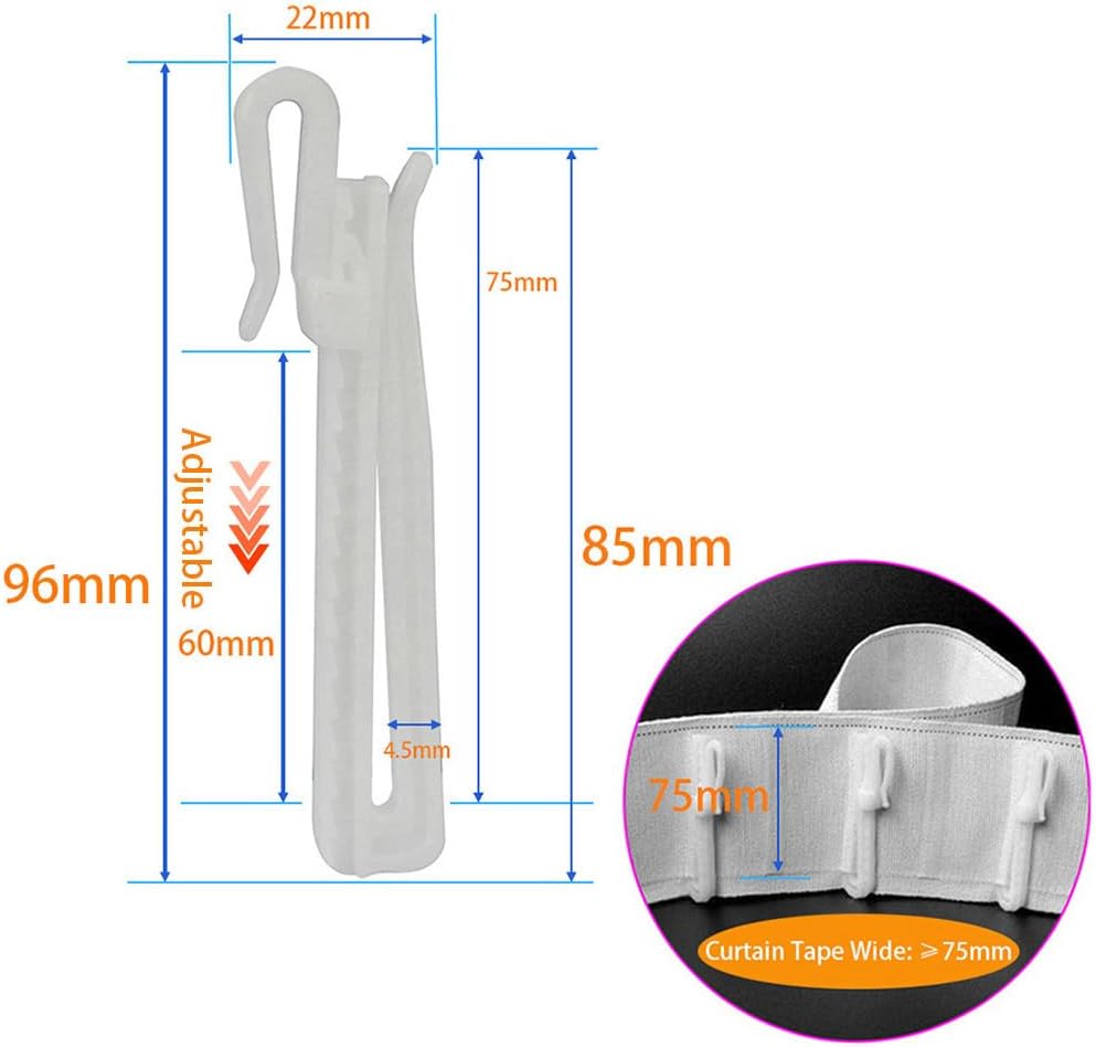 30 Pack 85mm White Curtain Hooks Window Decoration Accessories - Image 2
