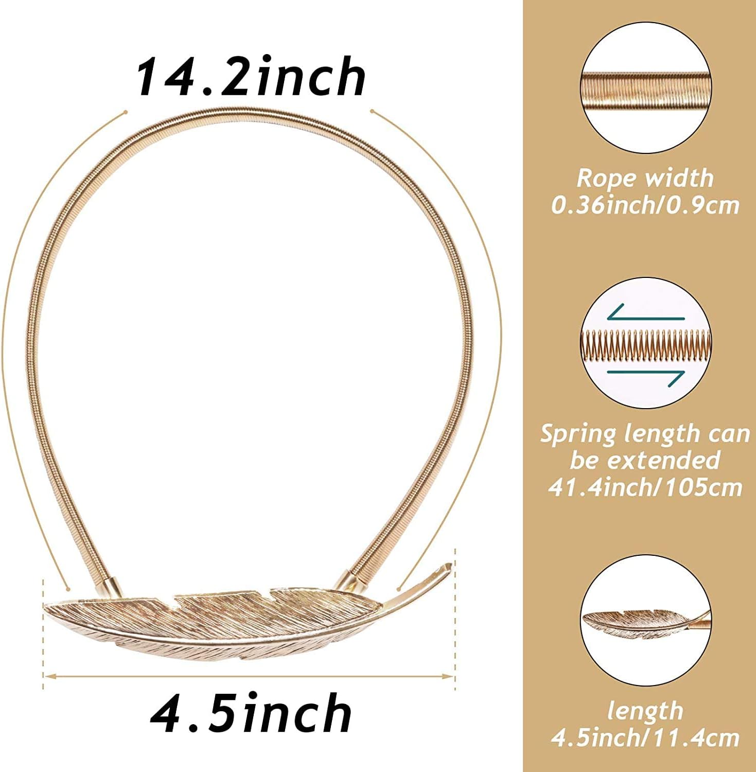 4 Pack Curtain Ties Gold Decorative Window Accessories for Hanging Curtains - Image 3