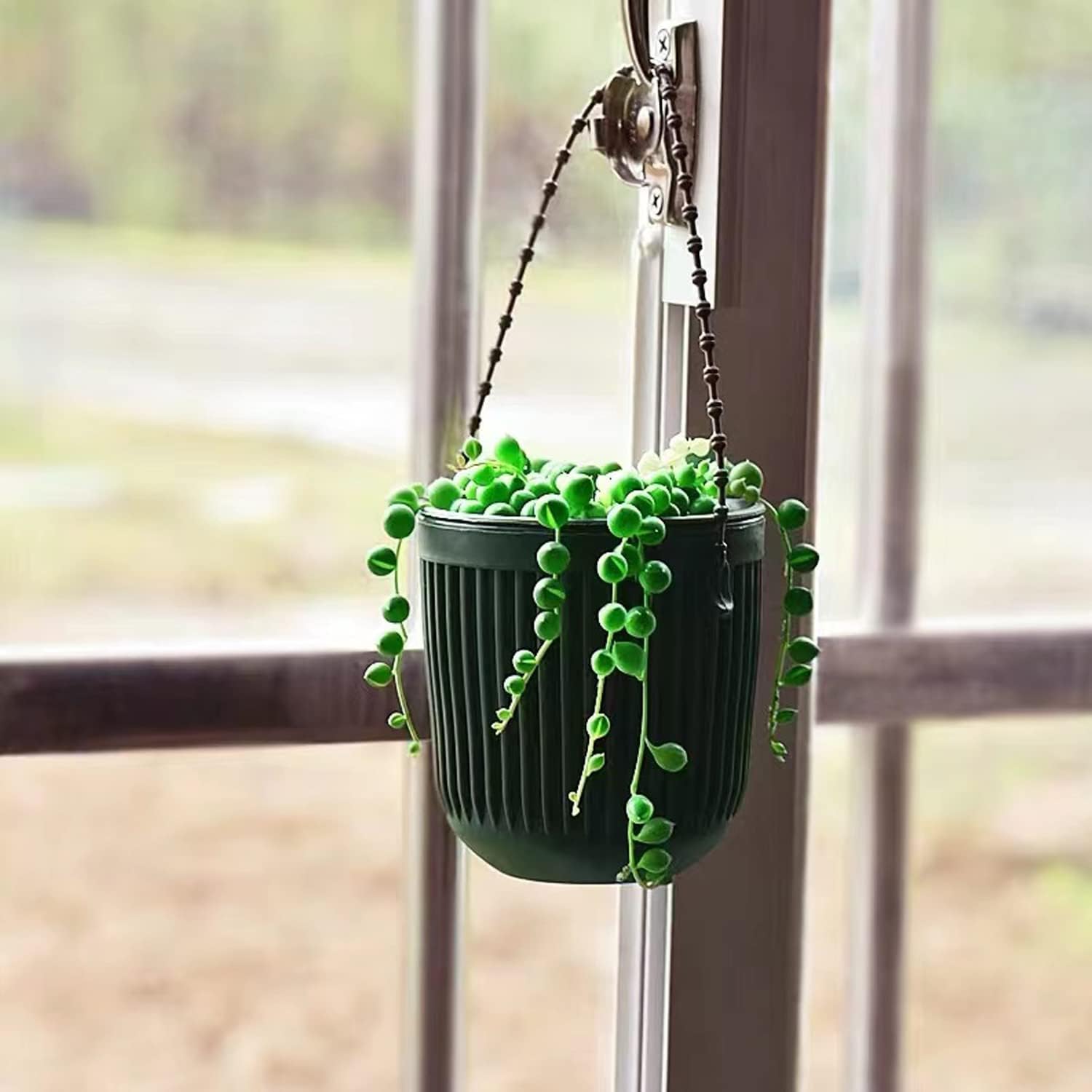 Ceramic Flower Pot - Indoor/Outdoor Use - Shatterproof - White - 1 Piece Wall-Mounted Planter - Image 3