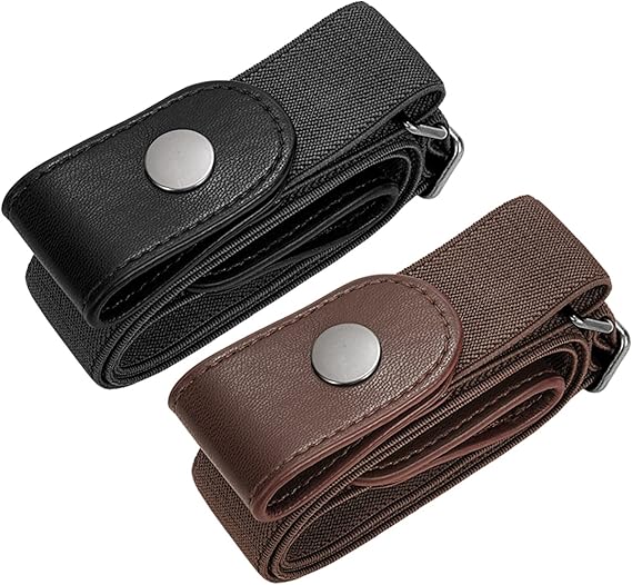 Men's Women's Elastic Belt Adjustable 1 Pair Stretch Waistband - Image 1