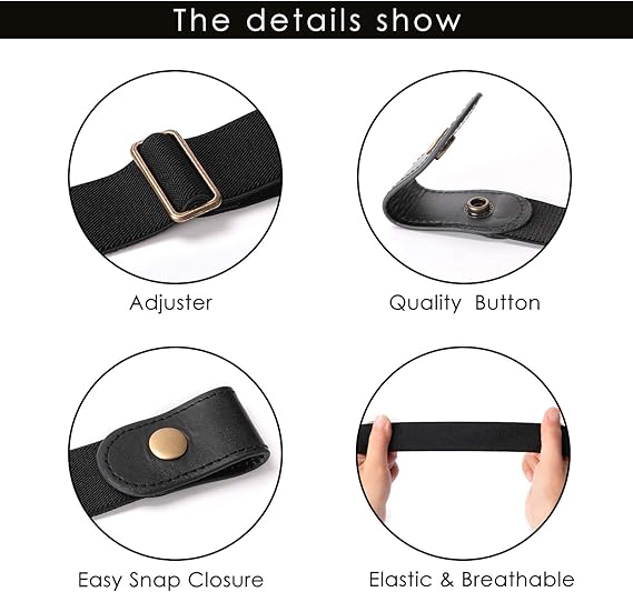 1 Pair Elastic Belts Adjustable Unisex Waist Belt for Men Women - Image 3
