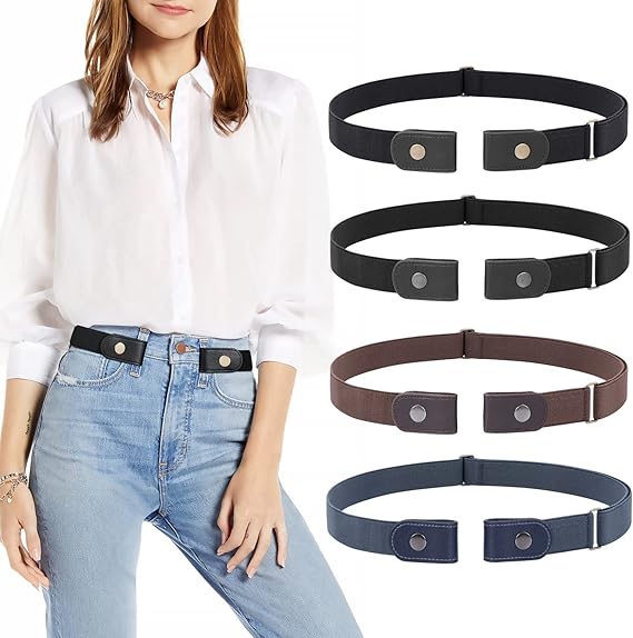 2 Pairs Elastic Belts Adjustable Unisex Waist Belts for Men and Women - Image 2