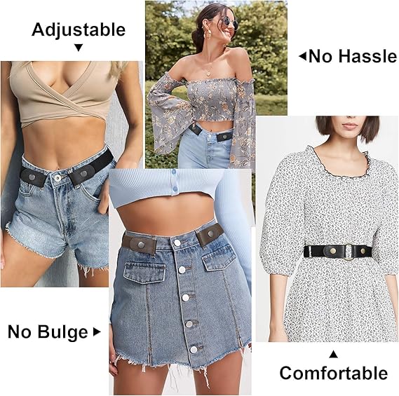 2 Pairs Elastic Belts Adjustable Unisex Waist Belts for Men and Women - Image 4
