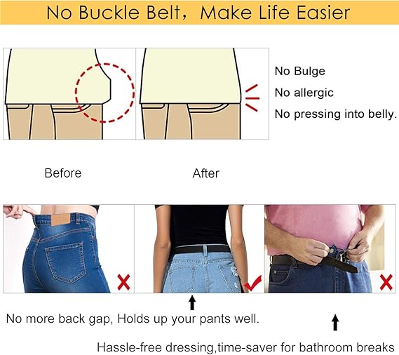 2 Pairs Elastic Belts Adjustable Unisex Waist Belts for Men and Women - Image 5