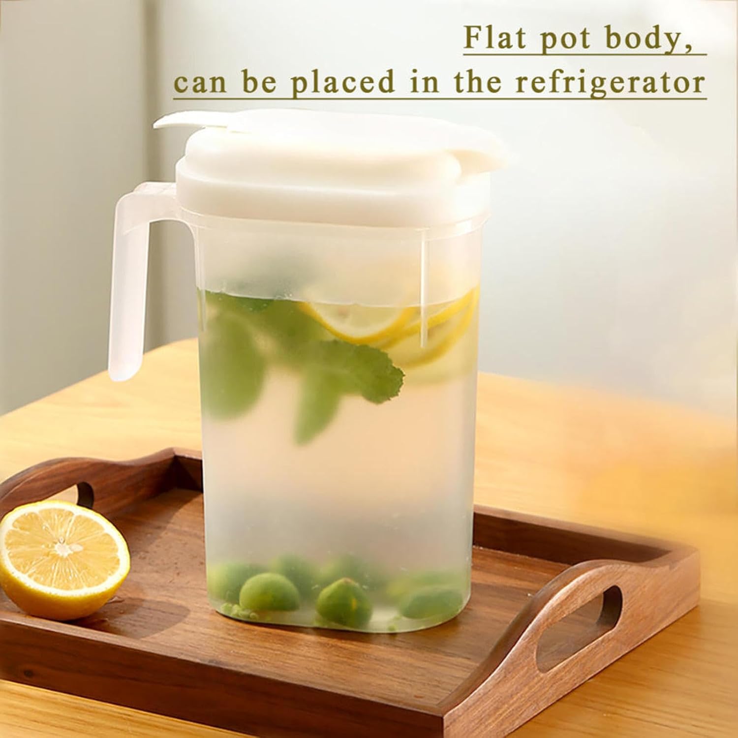 2400ml Transparent Plastic Water Jug with Lid - Large Capacity Beverage Container for Home Office Use - Image 3