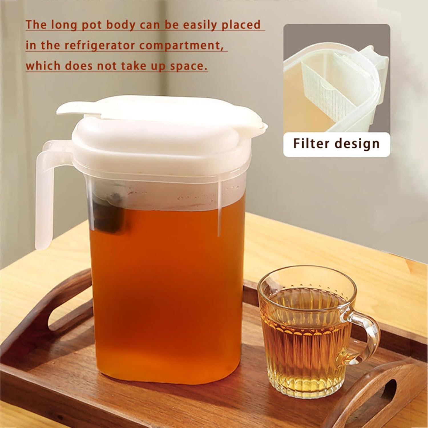 1800ml Transparent Plastic Water Jug with Lid - Large Capacity Drink Container - Image 2