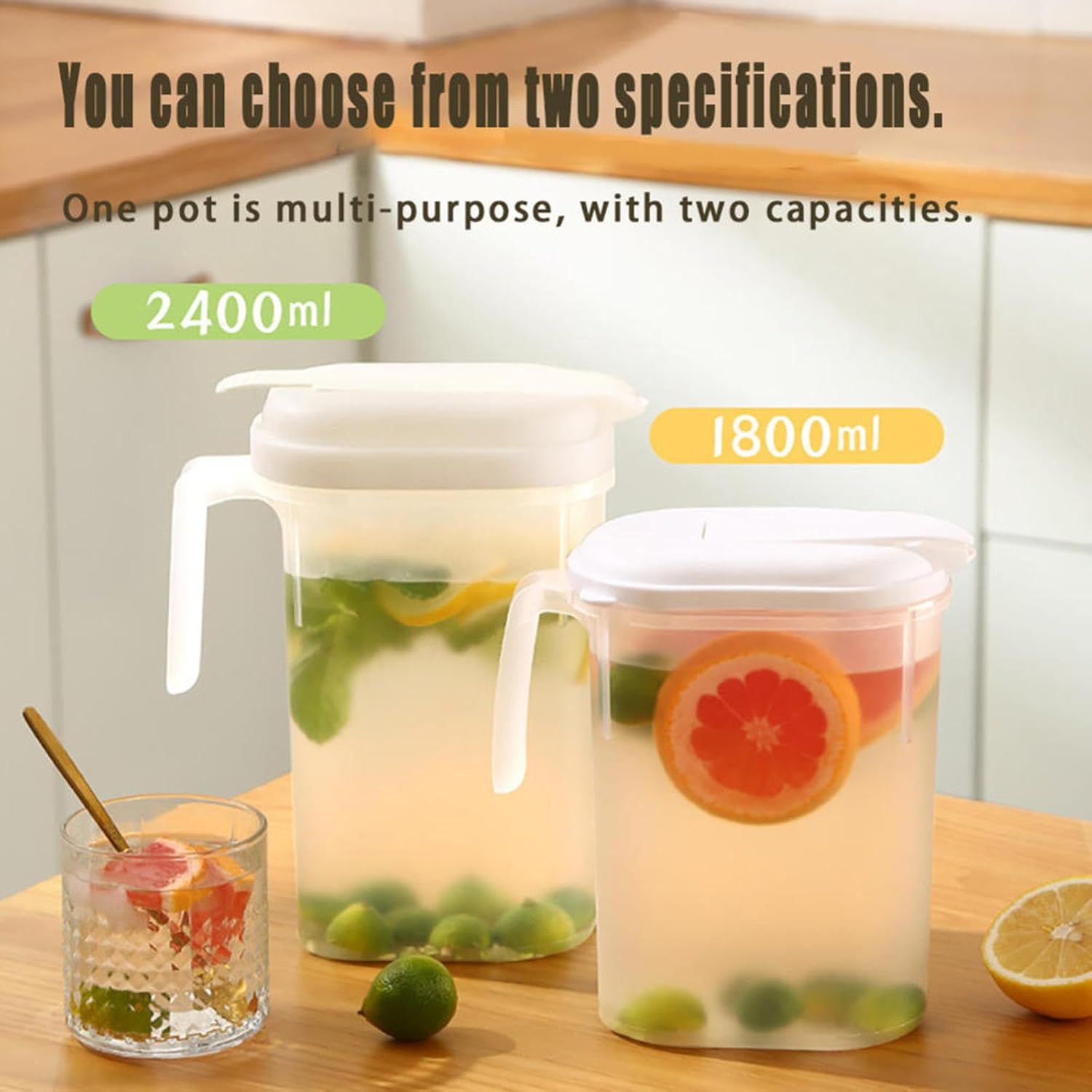 1800ml Transparent Plastic Water Jug with Lid - Large Capacity Drink Container - Image 4