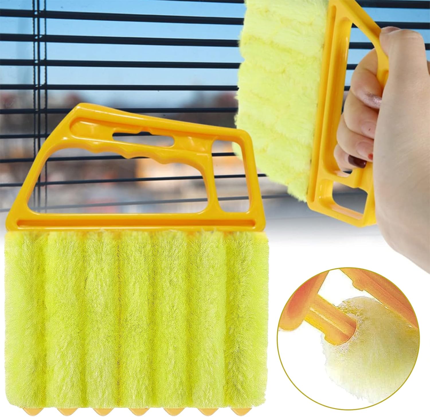 4 Pack Lamella Cleaner Dust-Free Yellow and Orange Blades Cleaning Tool - Image 4