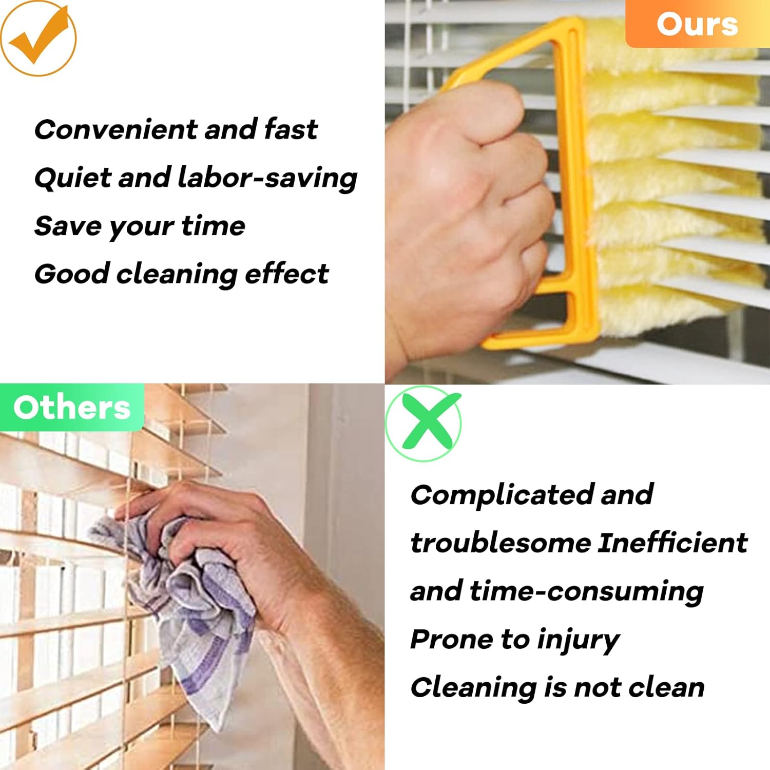 4 Pack Lamella Cleaner Dust-Free Yellow and Orange Blades Cleaning Tool - Image 5