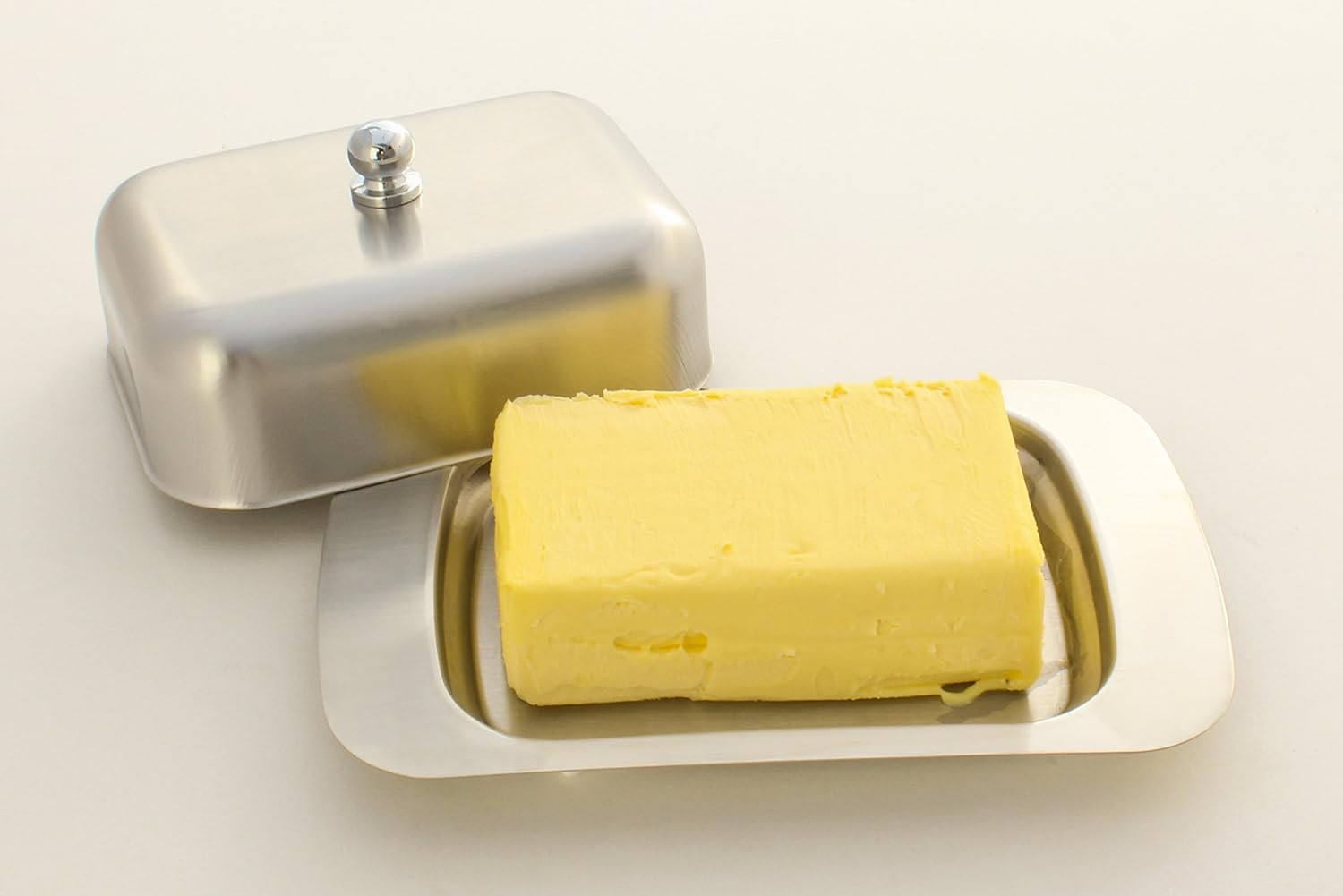 Stainless Steel Butter Dish with Lid 18.5x12.2x6cm Silver Butter Container for Kitchen Storage - Image 1