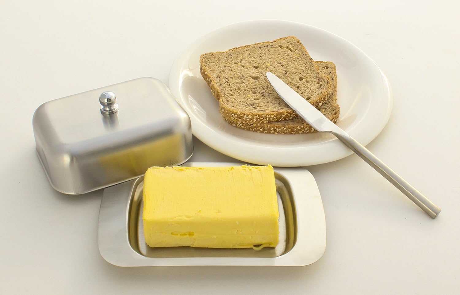 Stainless Steel Butter Dish with Lid 18.5x12.2x6cm Silver Butter Container for Kitchen Storage - Image 2