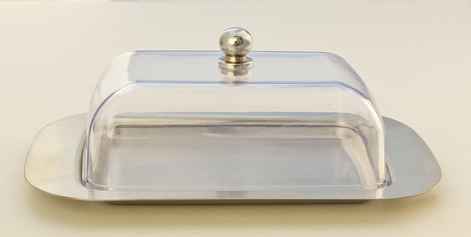 Stainless Steel Butter Dish with Lid 18.5x12.2x6cm Transparent Butter Container - Image 7