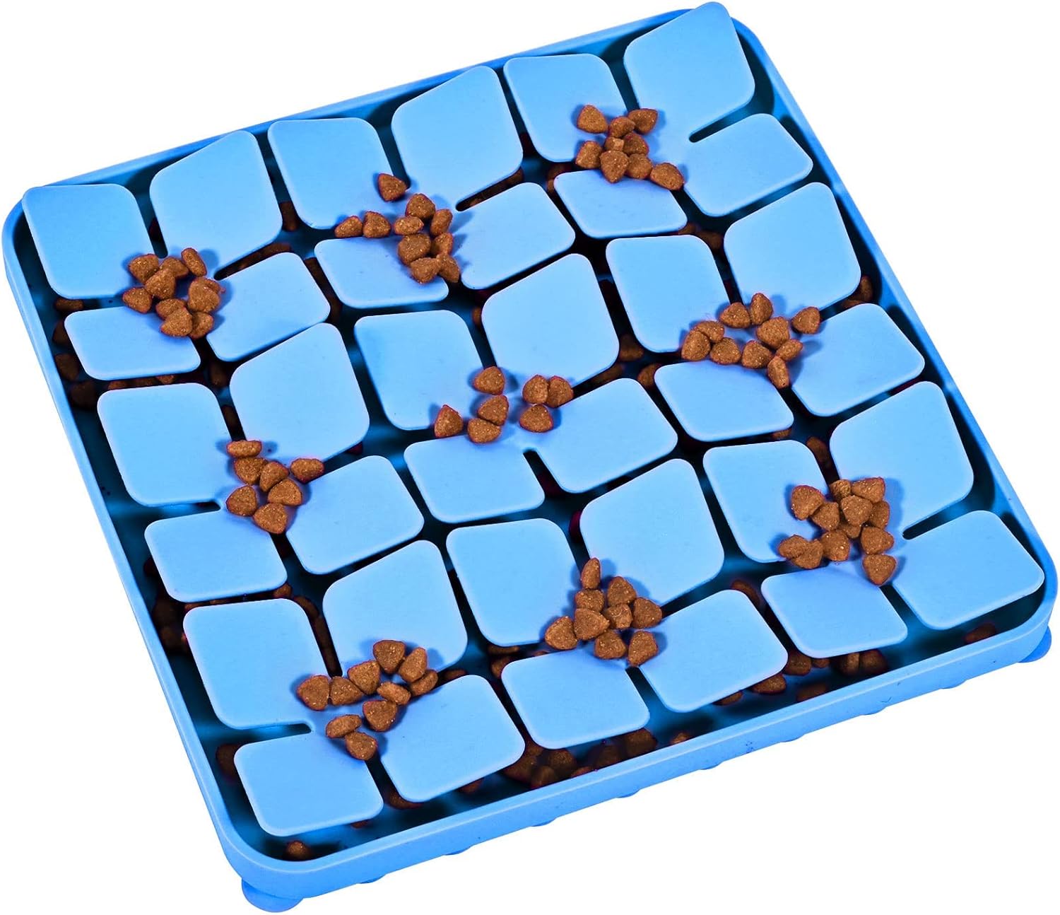 Slow Feeder Dog Cat Bowl Blue 1 Piece Pet Food Bowl - Image 1