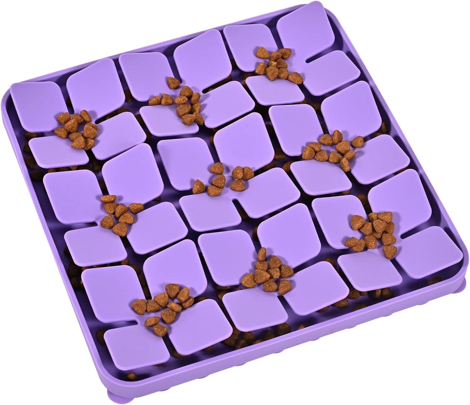 Slow Feeder Dog Cat Bowl 1 Piece Purple Interactive Pet Feeding Bowl - Image 1
