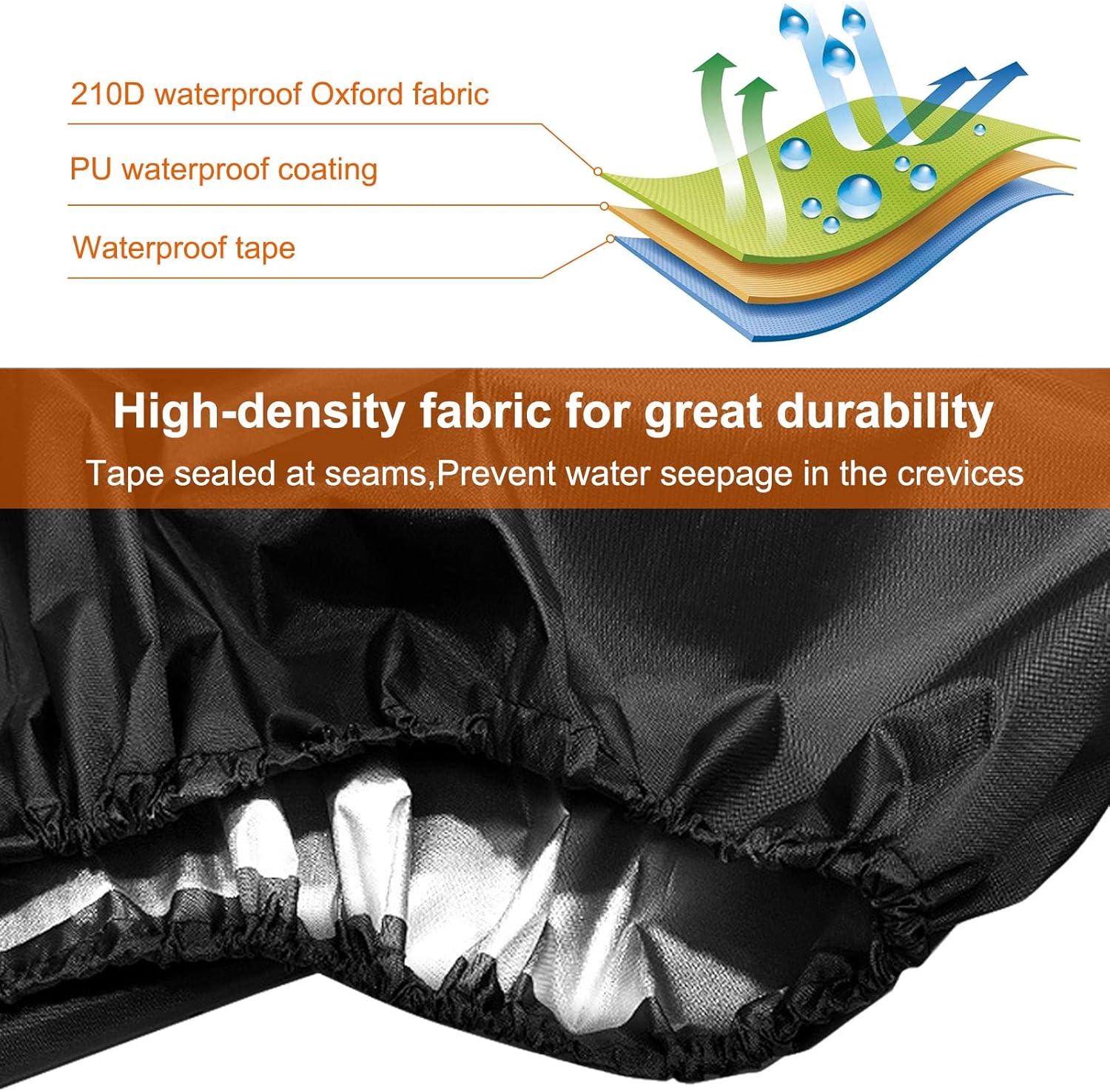2 Pack Waterproof Outdoor Furniture Covers for Garden Cushions Stacking Chairs Black - Image 4